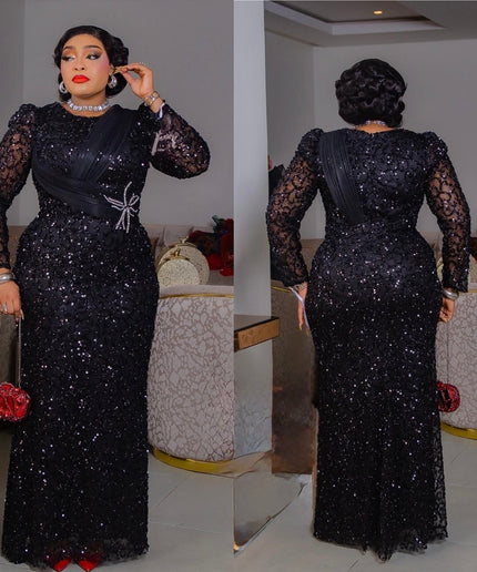 Elegant Sequin Structured Mermaid Dress, Black Tie Attire Formal Wedding Guest Gown, Mother of The Bride Outfit Birthday Party Cocktail Gala Anniversary