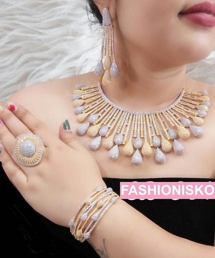 Dubai Gold Plated Jewelry Set | Bridal Jewelry, Wedding Guest, Mother of The Bride Jewelry, Birthday Party Celebrant