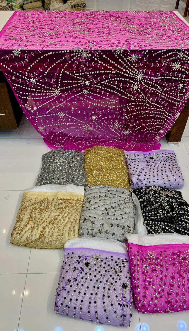 Swarovski Crystal Beaded Fabric Dressmaking | Wedding Evening Gown Birthday Pageant Prom Dress