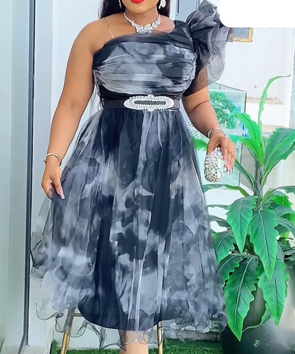 One Shoulder Ruffled Dress | Wedding Guest Photoshoot Birthday Party Cocktail