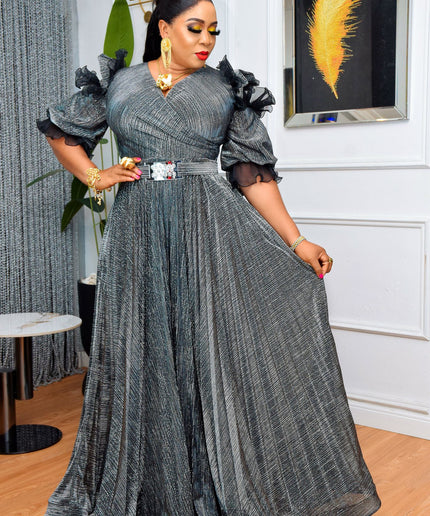 Elegant Ruffle A-Line Gown