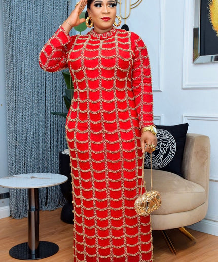 Black Bead-Embellished Wedding Guest Maxi Dress, Plus Size Mother of The Bride Dress Floor Length, Evening Wear Birthday Party