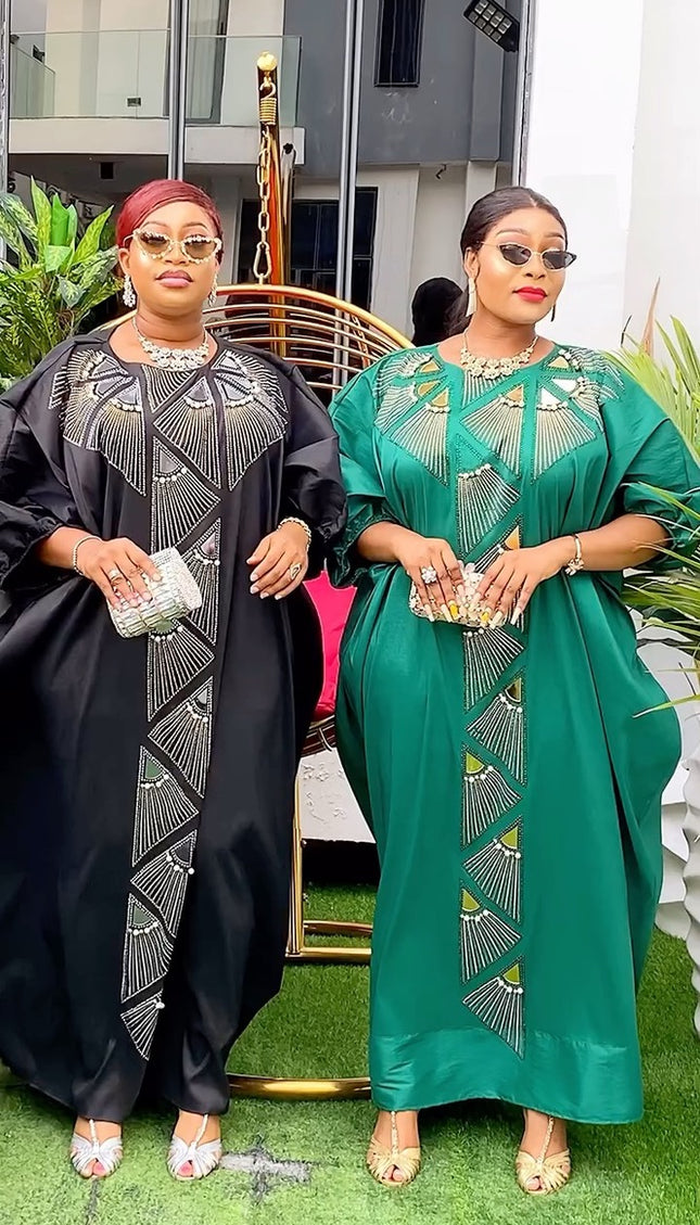 Black Embellished Kaftan Bubu Dress for Wedding Guest Birthday Dinner Photoshoot Gala Anniversary