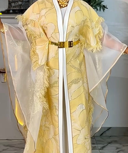 Luxury Purple Brocade Kaftan Dress 2-Piece Set, Formal Wedding Guest Mother of The Bride Graduation Church Gala Anniversary Plus Size