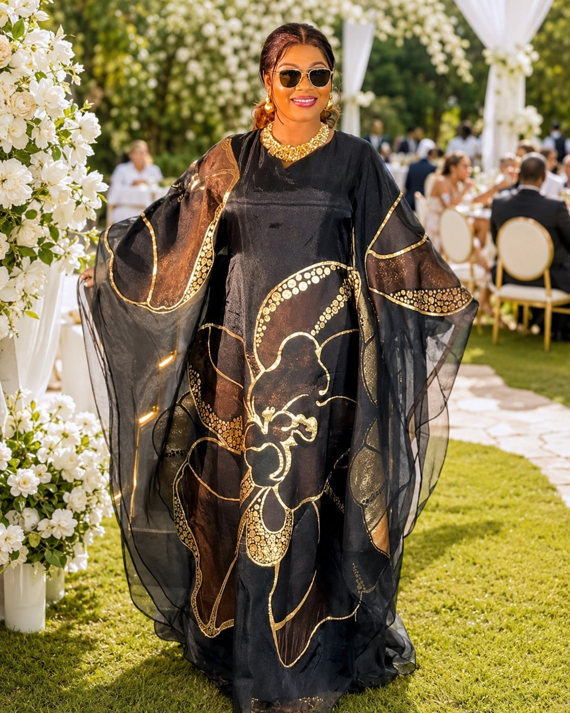 9Pink Floral Brocade African Bubu Wedding Attire Formal Evening Kaftan – FASHIONISKO
