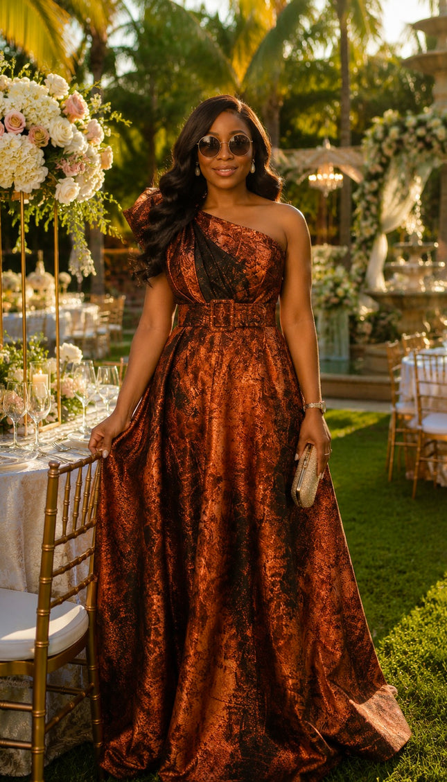 One-Shoulder Twirl A-Line Dress for Summer Wedding Guest Mother of The Bride Birthday Dinner Cocktail Party Outfit