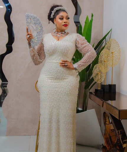 Glamorous Beaded Embellished Evening Party Gown for Wedding Guest Mother of The Bride Birthday Dinner