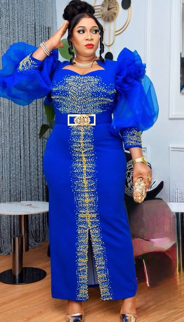 Ruffle Sleeve Embellished Mother of The Bride Dress Wedding Guest Cocktail Reception