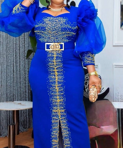 Ruffle Sleeve Embellished Mother of The Bride Dress Wedding Guest Cocktail Reception