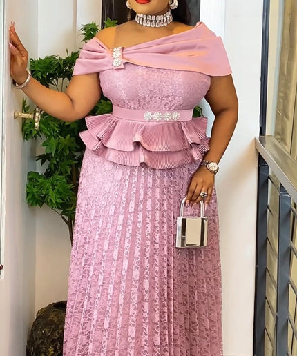 White Off-Shoulder Peplum Pleated Maxi Dress Summer Wedding Guest Cocktail Party Birthday Dinner Church Mother of The Bride Outfit