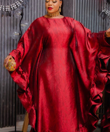 Luxury African Bubu with Ruffles - Wedding Guest Dress Mother of The Bride Rich Aunty Fashion Photoshoot Birthday Party Dinner