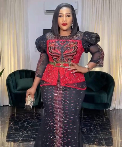 Sparkly Rhinestone Black Maxi Dress for Weddings Parties Cocktails Dinners