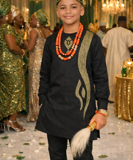 Boys African Traditional 2-Piece Outfit: Wedding Graduation Ceremony Birthday Party Attire