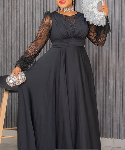 White Sequin Feather Detail Sleeve Evening Gown | Bridal Wedding Anniversary Gala