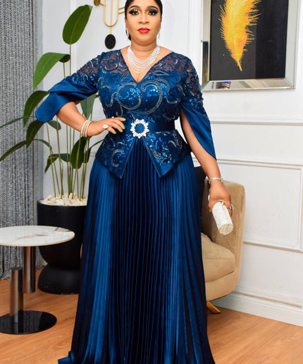 Statement Sleeve Sequin Peplum Top and Skirt | Mother of The Bride Birthday Party Wedding Guest