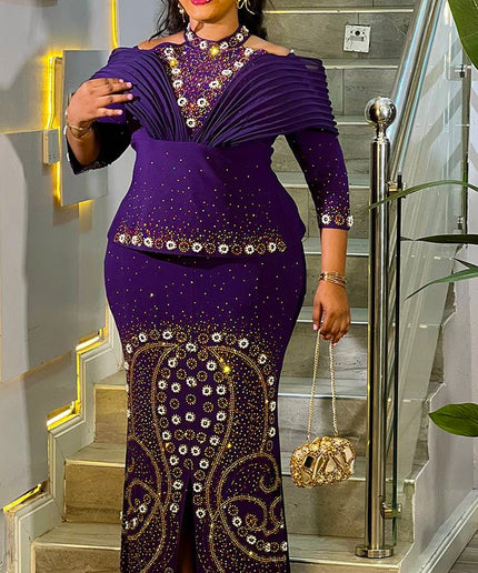 Red Off-The-Shoulder Structured Embellished Maxi Dress for Party Wedding Birthday Cocktail Gala Mother of The Bride Photoshoot