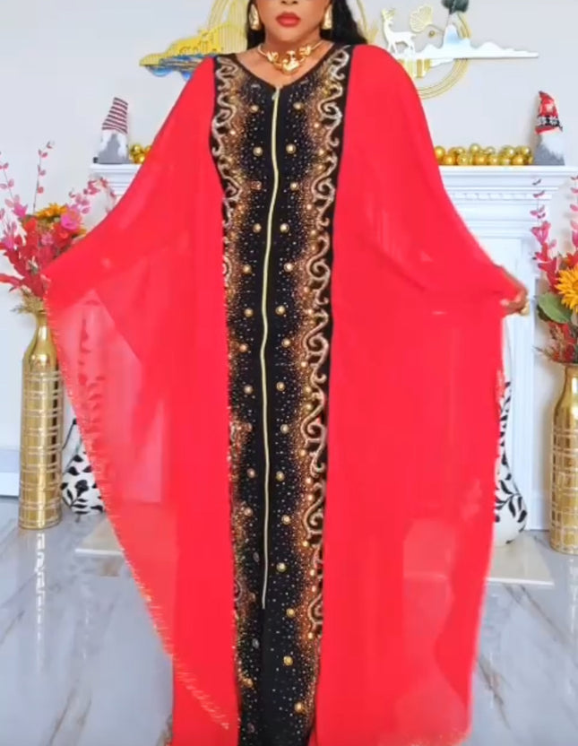 Embellished Kaftan Floor Length Maxi Dress | Birthday Party African Wedding Ceremony