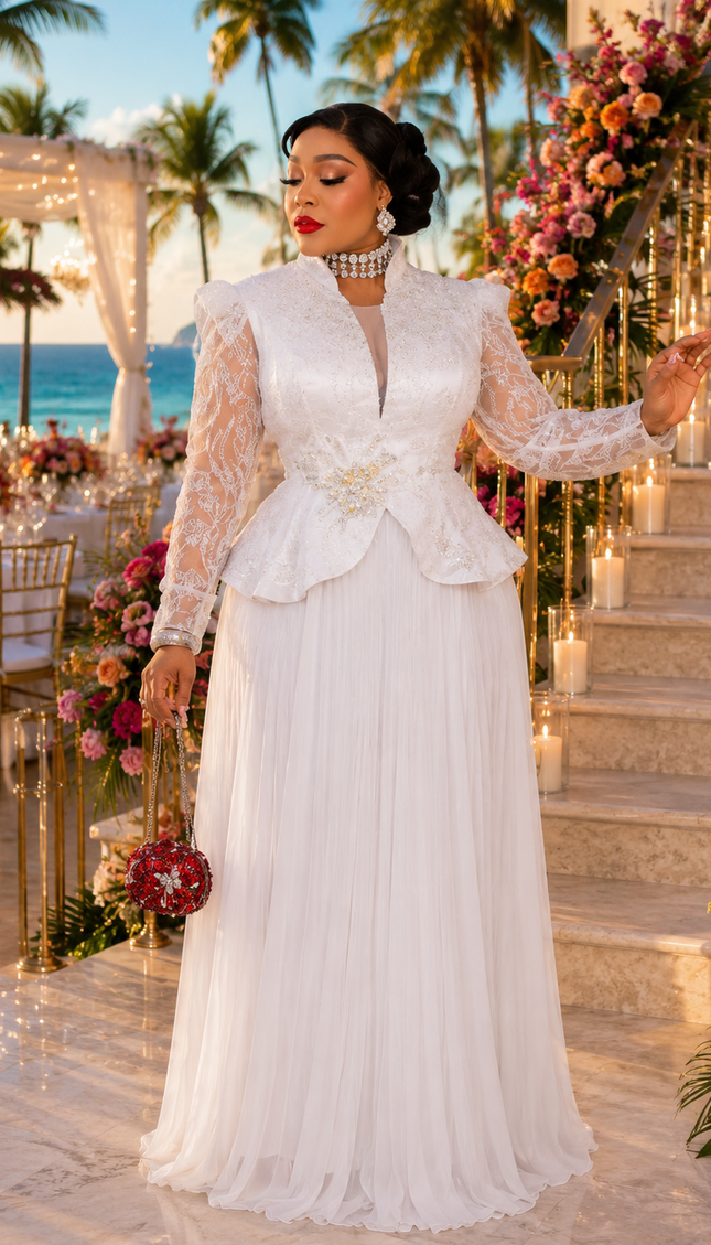 white anniversary dress The Other - 12611 thread loop fastens at the back of the neck All White Party Dresses &