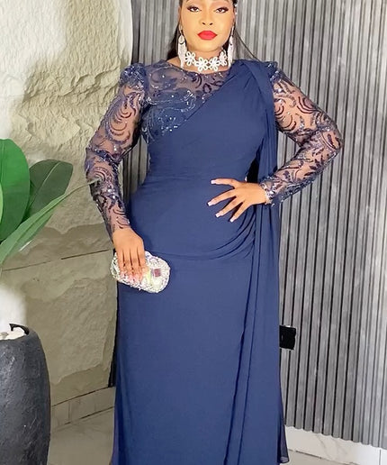 Sequin Shoulder Drape Maxi Dress | Bridesmaids Wedding Guest Birthday Party Mother of The Bride