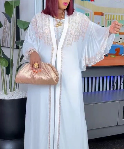 Rhinestone Kaftan with Inner Dress | Matching 2 Piece Set