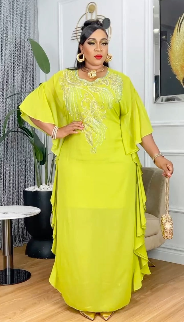 Embellished Maxi Kaftan Dress | Wedding Guest Party Birthday Mother of The Bride Graduation Photoshoot