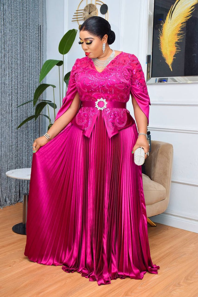 Statement Sleeve Sequin Peplum Top and Skirt | Mother of The Bride Birthday Party Wedding Guest