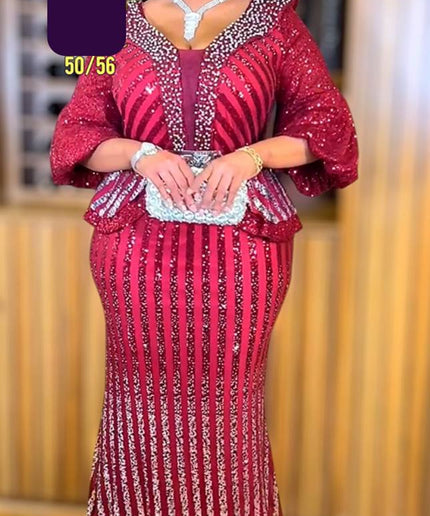 White Sequin Embellished Maxi Dress