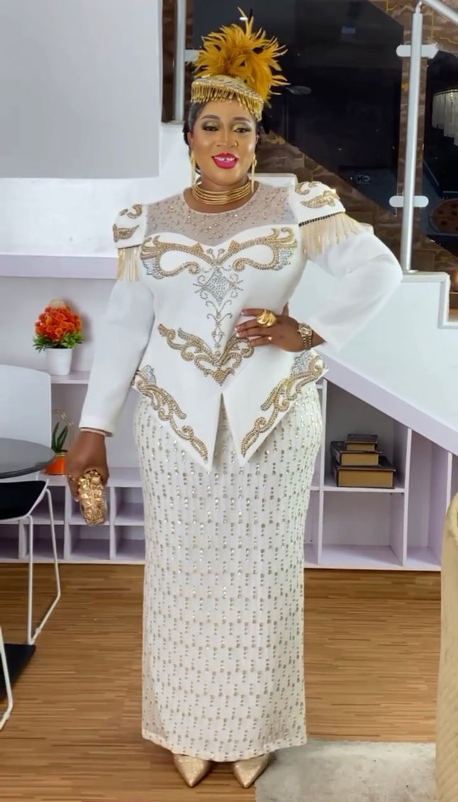 Black Embellished Peplum Long Sleeve Maxi Dress - Plus Size