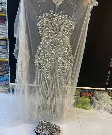 Swarovski Crystal Hand Beaded Panel Dress | Wedding Prom Birthday Celebrant Party Dressmaking