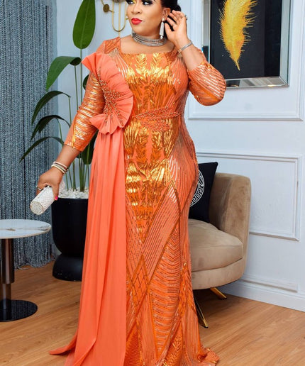 Fabulous Sequin Draped Mermaid Dress | Mother of The Bride Wedding Guest Photoshoot Party Birthday