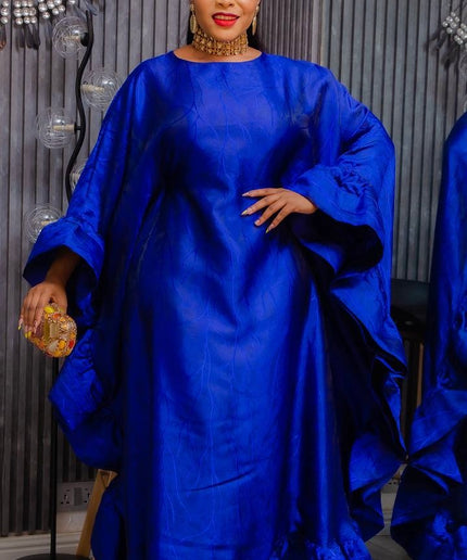 Luxury African Bubu with Ruffles - Wedding Guest Dress Mother of The Bride Rich Aunty Fashion Photoshoot Birthday Party Dinner