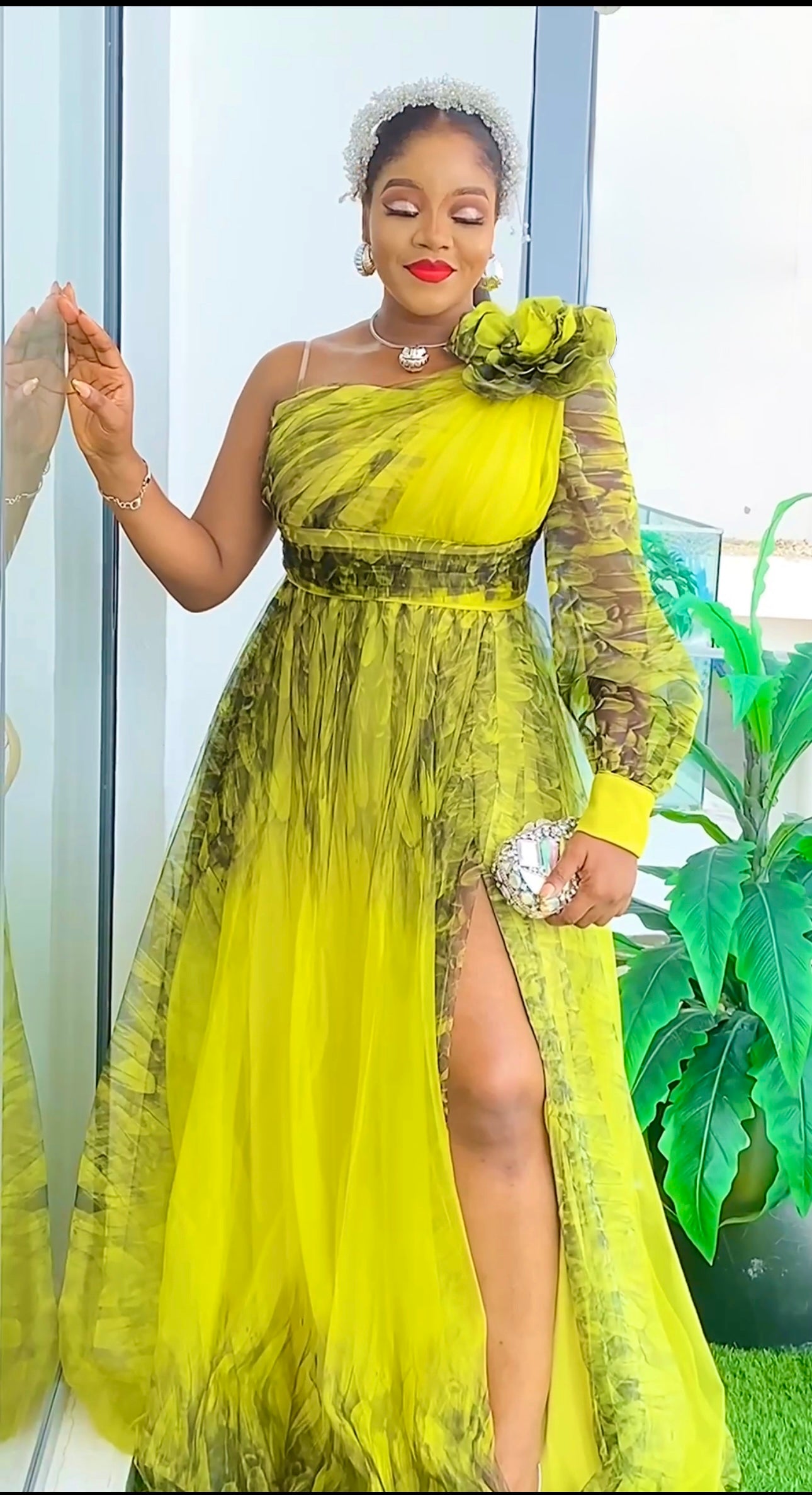 One Shoulder Tulle A-Line Maxi Gown, Mother of The Bride Plus Size FASHIONISKO One Shoulder Tulle A-Line Maxi Gown, Mother of The Bride Plus Size FASHIONISKO