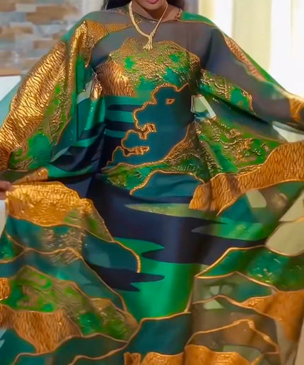 African Bubu Dress Metallic Brocade - Nigerian Wedding Guest Attire Mother of The Bride Outfit Cocktail Reception Birthday Party Photoshoot Celebrant
