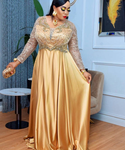 Sequin Applique Maxi Gown