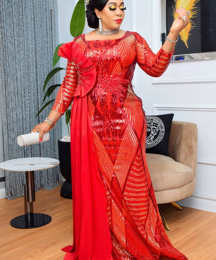 Fabulous Sequin Draped Mermaid Dress | Mother of The Bride Wedding Guest Photoshoot Party Birthday