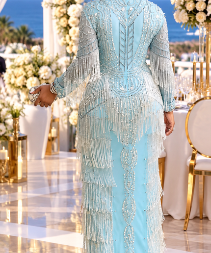 "Luxury Holiday Party Fashion" Red Hand-Embellished Crystal Beaded Fringe, Sequin & Rhinestone Formal Evening Gown for Bridal Second Dress Wedding Guest Celebrant Birthday Party Mother of The Bride Reception Cocktail Gala Plus Size
