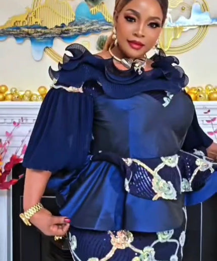 Sequin Ruffle Peplum Mermaid Dress for Wedding Guest Birthday Party Anniversary Birthday Photoshoot