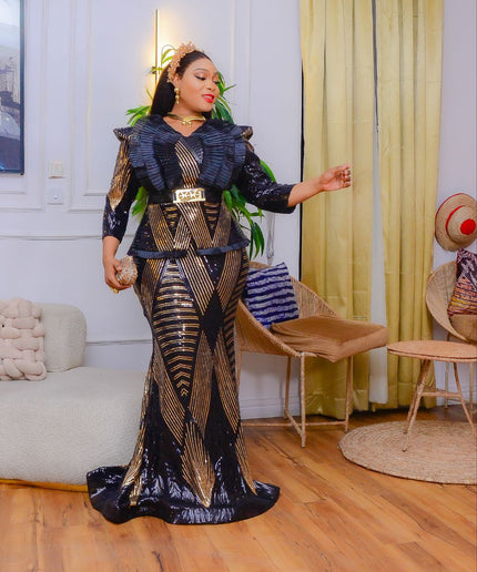 Pleated Sequin Party Dress | Wedding Guest Mother of The Bride Birthday Gala Pageant