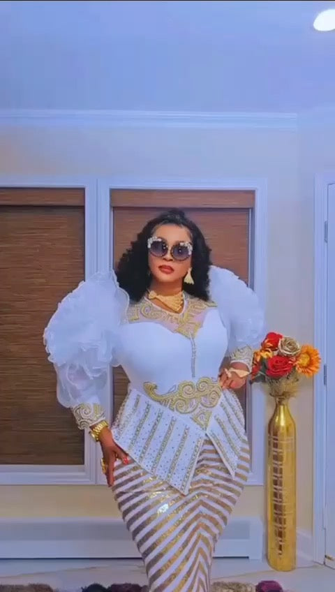 Dramatic Ruffle Sleeve Sequin Embellished Maxi Dress | Wedding Guest Party Birthday