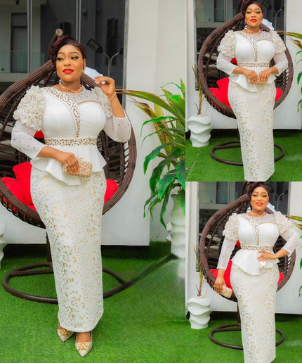 Embellished Ruffle Wedding Guest Dress White Peplum Maxi Party Birthday Anniversary