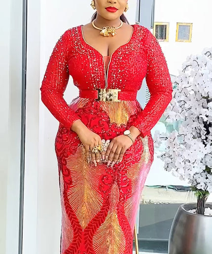 Sequin Embellished Maxi Dress