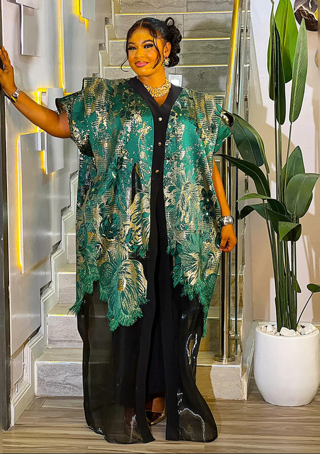 Elegant Red Kaftan Dress 2-Piece Set, Mikado Metallic Brocade Bubu Wedding Guest Attire Engagement Ceremony Birthday Party Cocktail Anniversary Photoshoot Plus Size