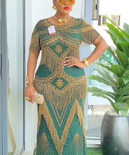 Beaded Embroidery Fringe Dress