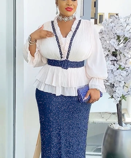 Ruffle Beaded Embellished Dress | Mother of The Bride Wedding Guest Fashion Celebration Graduation