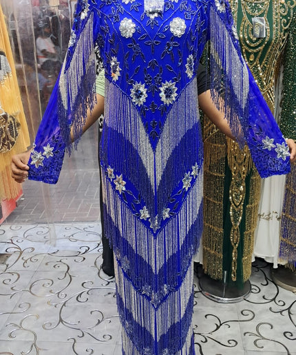 Beaded Embroidered Crystal Fringe Dress