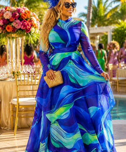 "Main Character" Orange Mesh Top & Ruffle Organza A-Line Skirt for Birthday Photoshoot Wedding Guest Celebrant Anniversary Gala Dinner 3-Piece Party Outfit