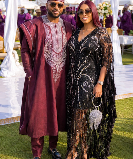 Dramatic Black Sequin Hand-Embellished Tassel Poncho Kaftan Dress for Wedding Guest Birthday Cocktail Dinner Party Black Tie Attire