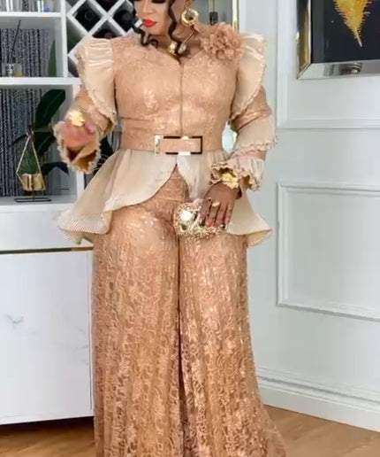 Classy Metallic Sequin Wide Leg Jumpsuit | Women's Fashion Birthday Party Wedding Guest