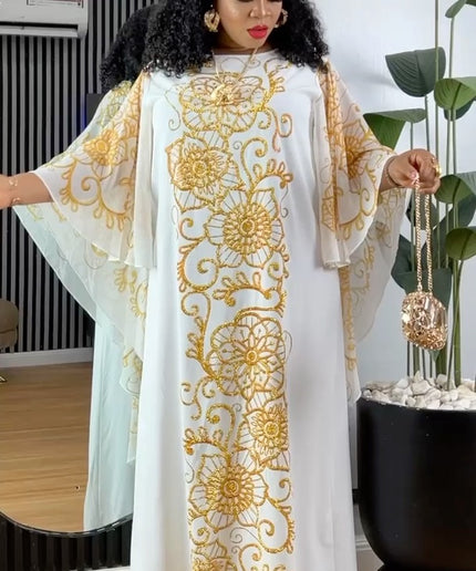 Embellished Kaftan with Cape | Wedding Guest Mother of The Bride Birthday Celebrant