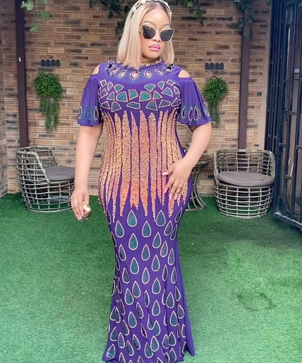 Bling Kaftan Dress Stretches Floor Length Maxi